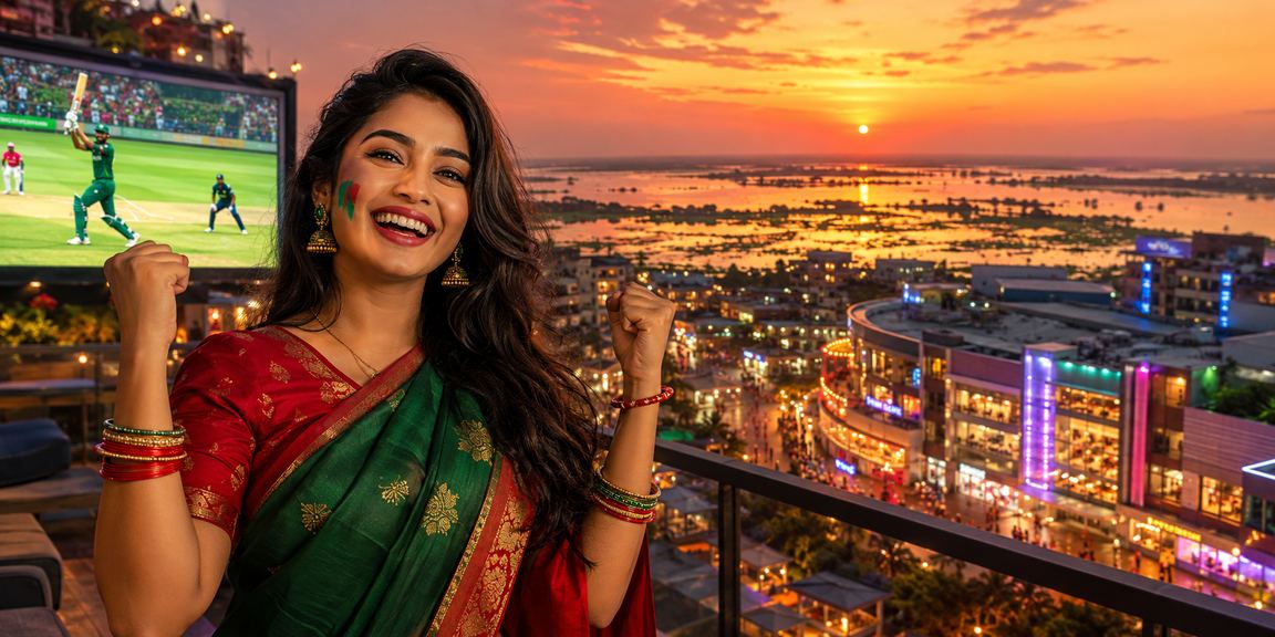 তাঙ্গুয়ার হাওরের নিওন পরিবেশে ক্রিকেট বেটিং ও ডিজিটাল গোপনীয়তার প্রতীকী দৃশ্য